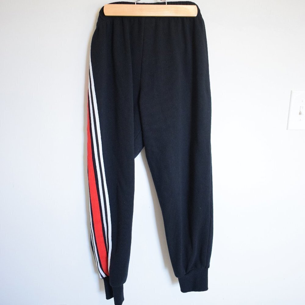 Wesley Black Joggers Black and Red Stripe - Picture 2 of 4